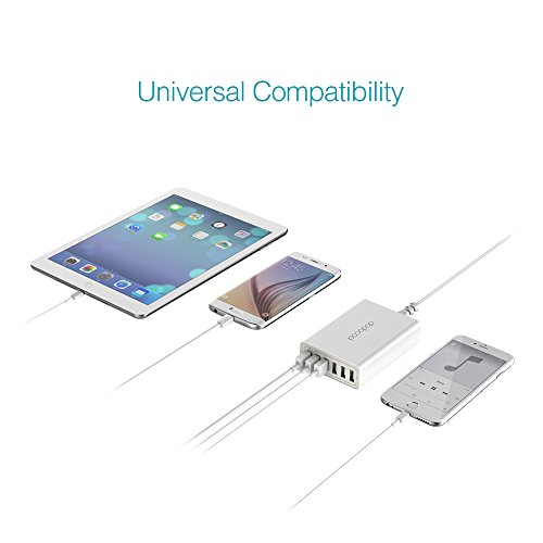 dodocool Quick Charge 3.0 USB Ladegerät mit 6 Ports 58W Schnellladegerät, 1x QC3.0 und 5x USB 2.0 Port mit 1.5m abnehmare Netzkabel - 7