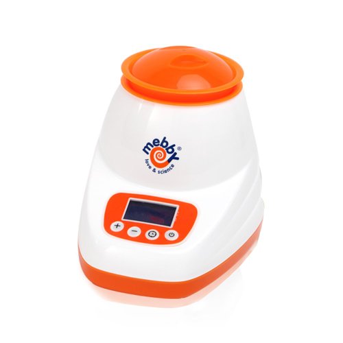 Mebby Baby Bottle and Food Warmer for Home with LCD Screen (White and Orange)