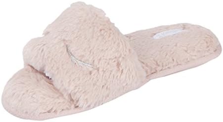 CHICLILYWomen's New Spa Fleece Thong Slide Indoor Home Slipper (EU 38/39=UK 4.5/5.5, pink)