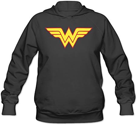 Women's Avengers Wonder Woman Logo Long Sleeve Hoodie Sweatshirt Black -  Black - 