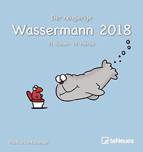 Sternzeichen Wassermann 2018 - Sternzeichenkalender, Horoskop, Postkartenkalender - 16 x 17 cm