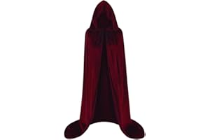 HAPNBCELE Red Cloak Cape Hooded Men Women for Medieval Renaissance Halloween Cosplay Costume