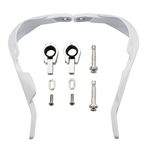 GOOFIT Paramanos Moto Enduro 28mm Universal Aluminio Acerbis Motocross Protecciones para Pit Bike ATV Quad Scooter Off-Road Ciclomotor Blanco