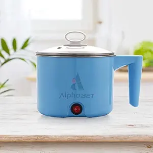 Alphabet1 Electric Cooking Pot 1.8 Litre Multi Purpose Cooker Mini Electric Cooker Steamer Cook pots for Cook Noodles/hot Pot/Rice Porridge for Home, Office and Travel (Multicolors)