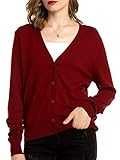 【Diseño】Chaqueta de punto manga larga suaves y amigables con la piel para mujeres. Jerseys ligero y acogedor cuenta con un diseño de botones un solo pecho