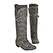 Produktbild Junjie Stiefel Schuhe, Mode Aushöhlen Verband Wildleder Damen Flock Schuhe Schneeschuhe Freizeitschuhe High Tube Damenstiefel mit flachem Boden Knight Boots Single Boots Hohle Frühling Herbst