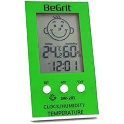 BeGrit Hygromètre Thermomètre pour Bébé Température de la pièce Humidimètre, Numérique Instantané Lecture instantanée avec Smile/Sad Emotion Icon