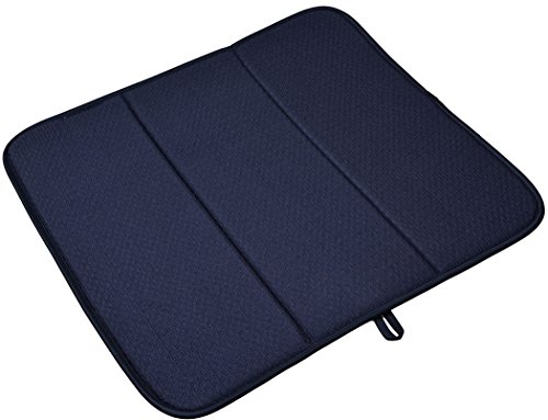 Sinland Microfaser Abtropfmatte Geschirr Trocken Matte für Geschirr Obst und Gemüse 40cmx46cm Black
