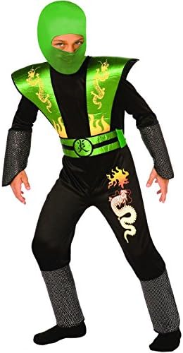 Child Boy's Green Ninja Warrior Samurai Fancy Dress Costume Medium