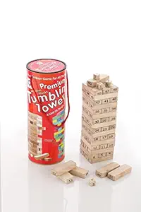 Aditi Toys 54pcs Tumbling Tower A Unit of Zenga Wooden Blocks Stacking Tower Game for Kids || Color-Multi || Age - 6+ Years || Proudly Made in India || BIS Approved