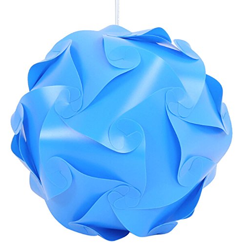 Original DIY Lampe Schatten Puzzle Jigsaw IQ lightshade – Decke Lampenschirm – Beleuchtung Moderne Pendelleuchte – Flat Pack Self Assembly 30pcs Set Durchmesser 25 cm (blau)