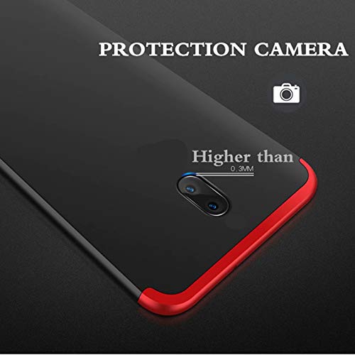 Funda Samsung J7 2017 Cubierta de 360  Caja protectora PC Shell duro Anti-Shock A prueba de choques Almohadilla anti-rasgu  o del protector completo del cuerpo 360 grados Cubierta completa Caso mate de la protecci  n 3 en 1 Rojo y negro 