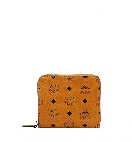 Preisvergleich Produktbild MCM Damen Geldbörse Visetos Original Mini Cognac
