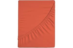 Zer0bed, Lenzuolo Sotto con Angoli Matrimoniale Tinta Unita 100% Cotone ANGOLO MAXI 30CM, 2 Piazze, Corallo, 180x200