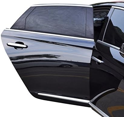 AutoEasy Universal Car Sun Shades | Provides Maximum UV Protection | Covers Side Rear Window | 1 Set/2 pieces (BLACK) x Premium Quality Mesh Material Car Sun Shade