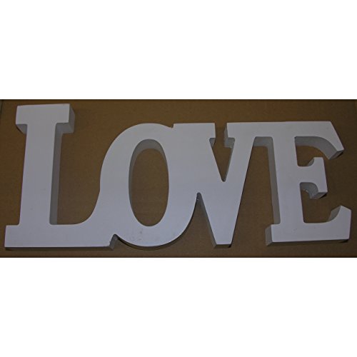 Schriftzug LOVE weiss Holz Buchstaben Aufsteller Deko MDF 33×14,5 cm DEKO - 2
