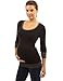 PattyBoutik Mama Trim Scoop Neck Maternity Tunic Top (Black with Grey 8/10)