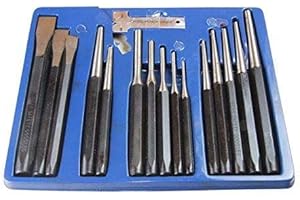 US PRO b2071 Lot de 16 poinçons et burins Noir