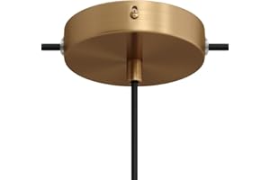 creative cables - Kit rosone cilindrico in Metallo a 1 Foro Centrale e 2 Fori Laterali - Cilindrico, Bronzo Satinato