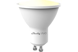 Shelly Duo GU10 Vit - Wi-Fi ansluten glödlampa, 5 W 100-240 V~, 400 lm, Dimbar, 2700 K – 6500 K, Röststyrning, Energibesparin