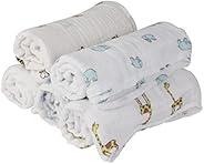 MOM'S HOME Organic Cotton Baby Muslin Swaddle (Multicolour, 100 x 100 cm) - Pack 