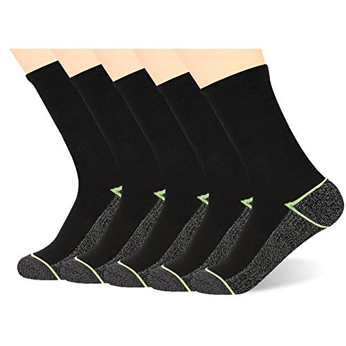 Kodal - Calcetines de deporte - para hombre Crew-negro/verde-5 pares L