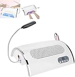 3 EN 1 déshydrateur pour ongles & aspirateur & Lime à ongles électrique, avec 28 LED de lumière à lED, pour salon et maison Blanc(Blanc)