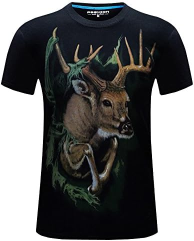 Summer/Kuso / Hip-Hop/Student / Stereoscopic 3D/ Short Sleeved/T-Shirt/Man / Big Code/Animal / Animal Pattern