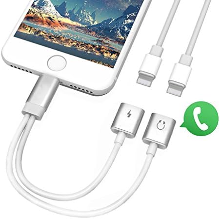 Lightning Adapter to Headphone Adaptor for iPhone X/10 iPhone 7/7Plus iPhone 8/8 Plus.Aux Earphone Jack Adapter Connection Accessories Cable Splitter Converter.Support Audio and Charge,Music Control and Phone Call, Support for iOS 10.3/ iOS 11 or Later (Silver)