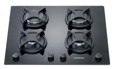 Rosieres Rosières RTV 640 - Table de cuisson au gaz - 4 plaques de cuisson - Niche - largeur : 56 cm - profondeur : 48 cm - noir nacré