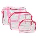Imported 3-in-1 PVC Transparent Cosmetic Tote Bag Toiletry Organizer Handbags Rosy RS.520.00