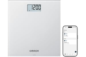 OMRON HN300T2 Intelli IT Smart personvåg med Bluetooth | Mäter kroppsvikt och BMI och synkroniserar resultaten med OMRON Connect-appen så att du kan följa dina framsteg