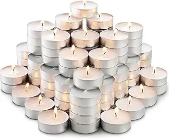 Isha Treendzs Tealight Candles Tea Light Unscented White Burning Time 2 Hours Set of 50 (White)