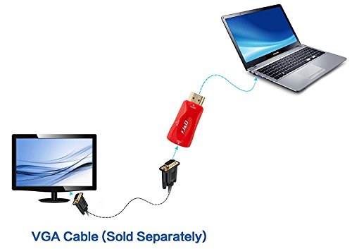 HDMI auf VGA, J&D Goldbeschichteter HDMI auf VGA Konverter inkl. Audio - 5