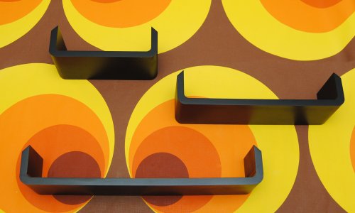 TS-Ideen Set von 3 schwarz Wandregal aus Holz Design Regal für CD DVD - 5