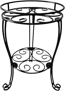 Weston Crafts 18.9inch Height Plant Stand for Flower Pot Heavy Duty Potted Holder Indoor Outdoor Metal Rustproof Iron Garden Container Round Supports Rack for Planter
