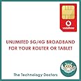 Unlimited Vodafone Max 5G/4G SIM - NO speed caps, fastest available 5G/4G speeds - FREE Roaming in 30 Global & 49 European countries (25Gb data usage each month outside the UK)