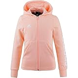 70% Algodón/30% Poliéster adidas YG Linear FZ HD Chaqueta, Niñas, Naranja/Blanco (Haze Coral), 116 (5/6 años)
