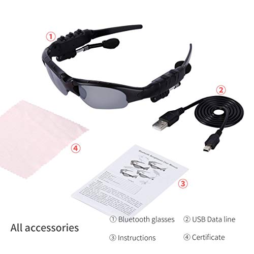 Heaviesk Bluetooth Sun Glasses Wireless Headphones Bluetooth V4.1 Stereo Sunglasses Sports Music Driving Sun Riding Glasses Headset Earphone