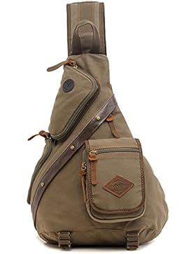 Tibes Chest Pack Crossbody Tasche Vintage Canvas Schulter Sling Bag Sling Tasche Rucksack für Männer