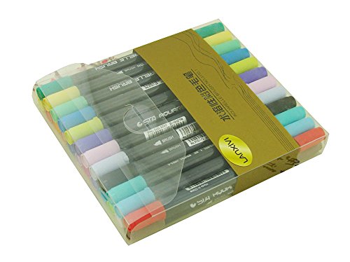 lanxivi Bürste Twin Marker mit Fine Spitze 24 R Aquarell basierend Marker, ideal für Künstler, Aquarell, skizzieren, Colorieren 24 - 3