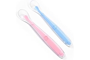 Teegxddy cuchara de silicona para bebés de 2 piezas, cuchara de alimentación para bebés, cuchara de silicona para alimentación y destete para bebés