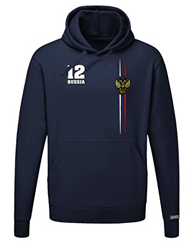 WM 2018 – Russia Digital – Russland – Herren Hoodie Kapuzenpullover in Navy Gr. xxxl
