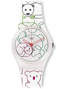 Swatch Damen-Armbanduhr Analog Quarz Silikon GW168