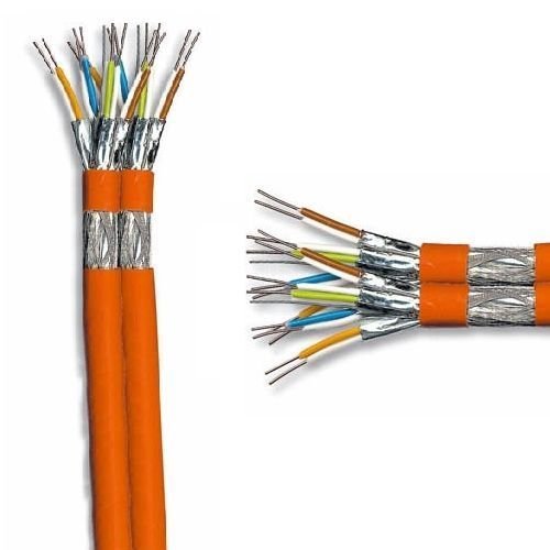 SCENetwork Duplex Verlegekabel Cat7 25m, orange, Netzwerk Kabel Cat.7 25m Installationskabel KAT7 Netzwerkkabel 1000Mhz 10 Gigabit zum Anschluss an Netzwerkdosen, Patchpanels und Modulen