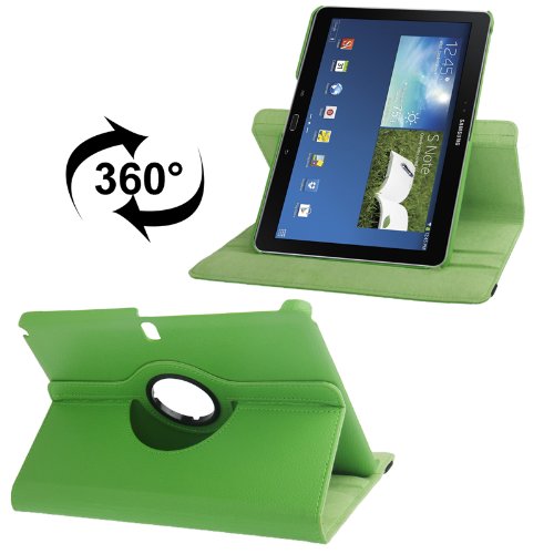 gada – 3in1 Set: Samsung Galaxy Note 10.1 P600 2014 Edition – 360° drehbare Leder-Imitat tasche mit praktischer Standfunktion inkl. kostenloser Displayfolie und Touch Pen grün - 2