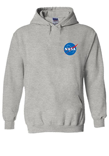 PatPat Store NASA Space Rocket Moon Space Astronaut Pocket Novelty Grey Men Women Unisex Hooded Sweatshirt Hoodie-S