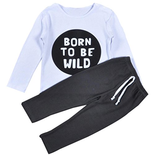 For 2-7 years old boys,Clode® Summer Children Clothing Toddler Baby Boy Long Sleeve Print T-shirt Tops+Pants Outfits Clothes (100cm(4-5Years old))