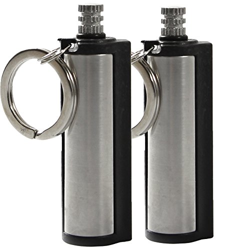 Preisvergleich Produktbild COM-FOUR® Camping ewige Streichhölzer Streichholz Feuerzeug mit Feuerstein Permanent Matches (rund - 2 Stück)