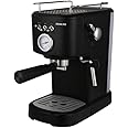Nikai Manual Coffee Machine for Espresso, Cappuccino & Latte - 15 Bar Pump, 1.5L Water Tank, High-Pressure Frothing, Pressure Gauge, Overheating Protection, Best for Home & Office NEM130A, Black